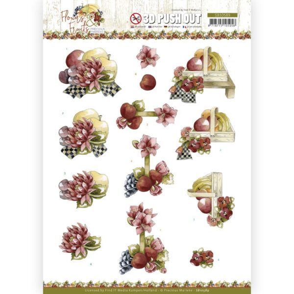 3D Push Out - Precious Marieke - Flowers and Fruits - Flowers and Apples Precious Marieke SB10589