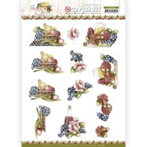 3D Push Out - Precious Marieke - Flowers and Fruits - Flowers and Grapes Precious Marieke SB10588