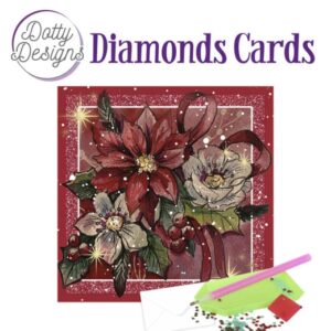 Dotty Designs Diamond Cards - Poinsetta Square Dotty Designs DDDC1069