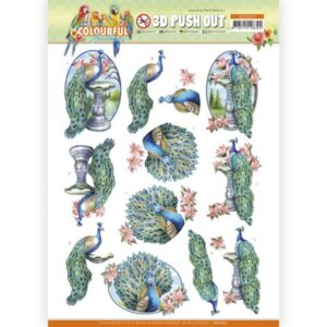 3D Push Out - Amy Design - Colourful Feathers - Peacock Amy Design SB10622