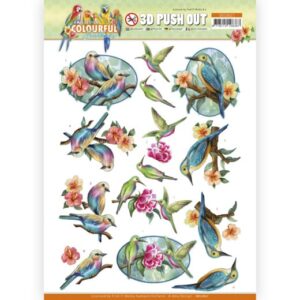 3D Push Out - Amy Design - Colourful Feathers - Hummingbird Amy Design SB10621