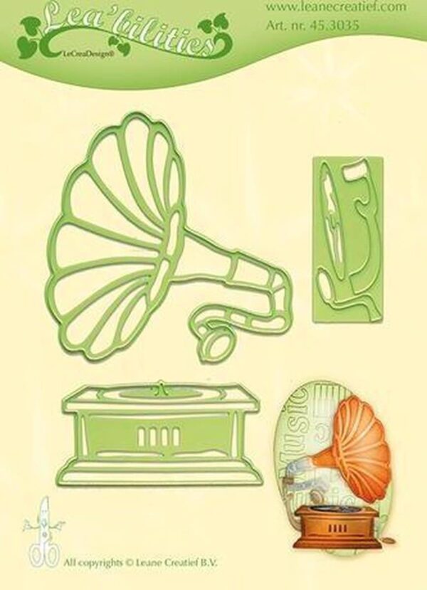 Leabilitie� Vintage Grammofoon snij en embossing mal