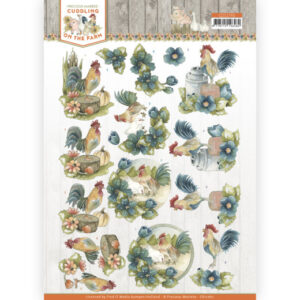 CD11760 3D Cutting Sheet - PM - Cuddling on the Farm - Rooster (HJ203)