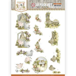 SB10611 3D Push Out - PM - Cuddling on the Farm - Duck