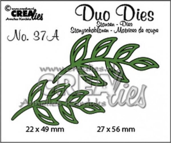 Crealies Duo Dies no. 37A blaadjes 5 spiegelbeeld 27x56mm-22x49mm / CLDD37A