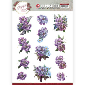3D Push Out - Yvonne Creations - Graceful Flowers - Purple Flowers Bouquet SB10623