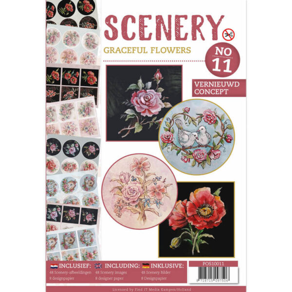 Push Out book Scenery 11 - Graceful Flowers POS10011