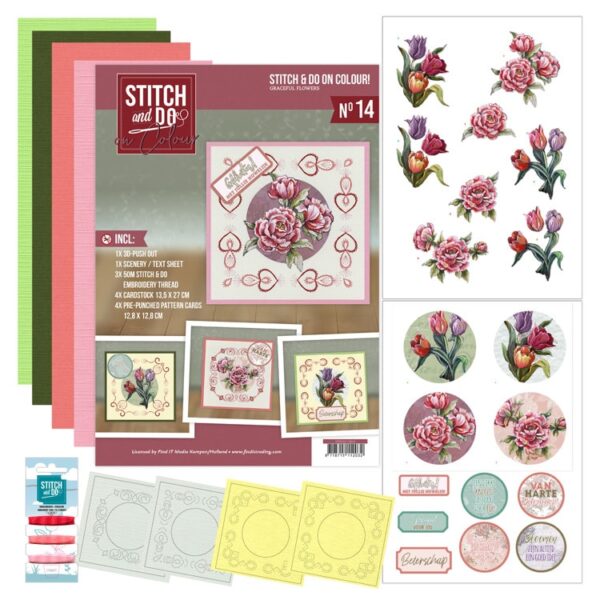 Stitch and Do on Colour 14 - Yvonne Creations - Graceful Flowers Stitch & Do STDOOC10014