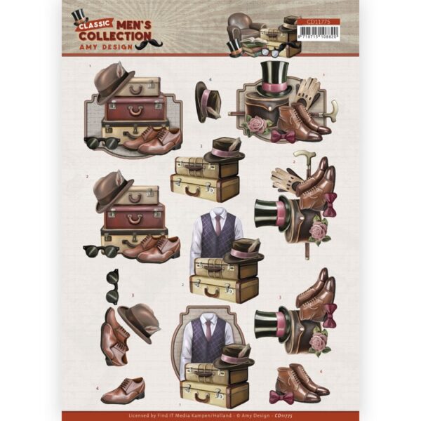 3D cutting sheet - Amy Design Classic men's Collection - Gentleman CD11775