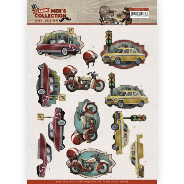 3D cutting sheet - Amy Design Classic men's Collection - Cars CD11774