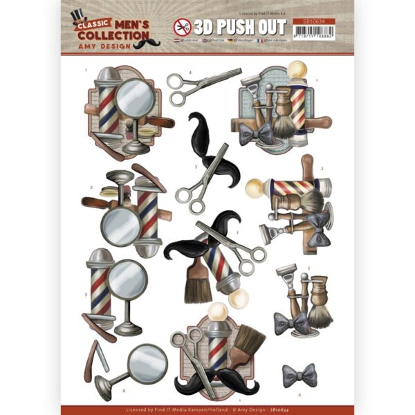 3D Push Out - Amy Design Classic men's Collection - Barber SB10634
