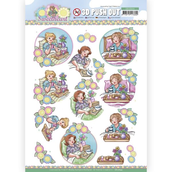 3D Push Out - Yvonne Creations - Bubbly Girls - Sweetheart - Breakfast SB10644