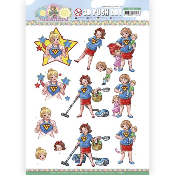 3D Push Out - Yvonne Creations - Bubbly Girls - Sweetheart - Super girl SB10646