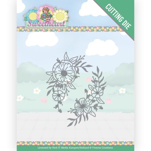 Dies - Yvonne Creations - Bubbly Girls - Sweetheart - Flower Corner YCD10274