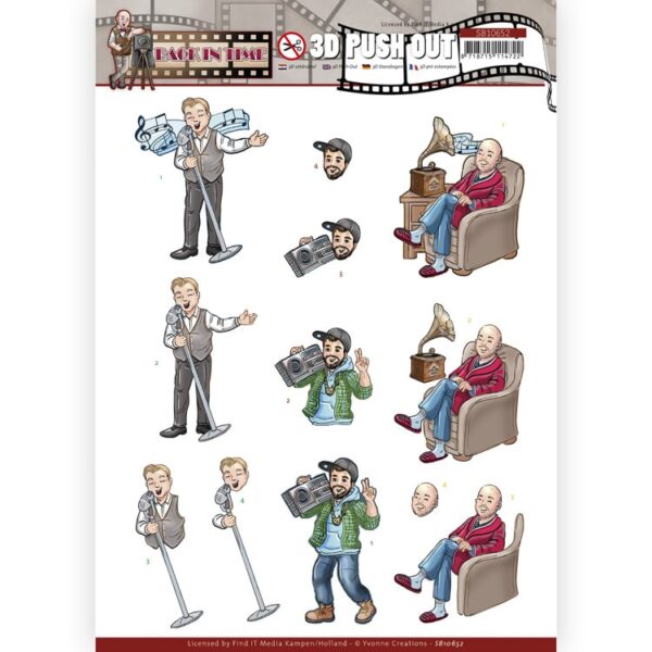 3D Push Out - Yvonne Creations - Big Guys - Back in Time - Music Yvonne Creations SB10652