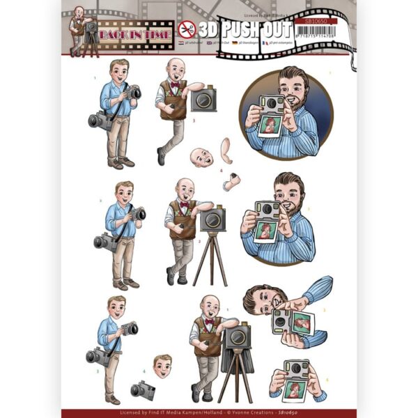 3D Push Out - Yvonne Creations - Big Guys - Back in Time - Picture Yvonne Creations SB10650