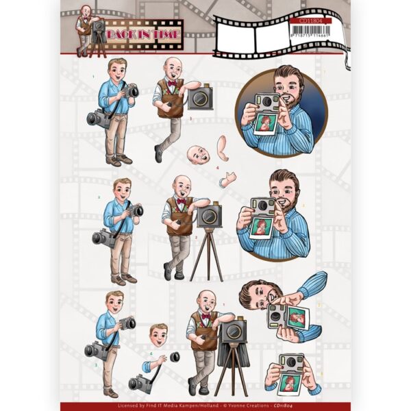 3D Cutting Sheet - Yvonne Creations - Big Guys - Back in Time - Picture Yvonne Creations CD11804
