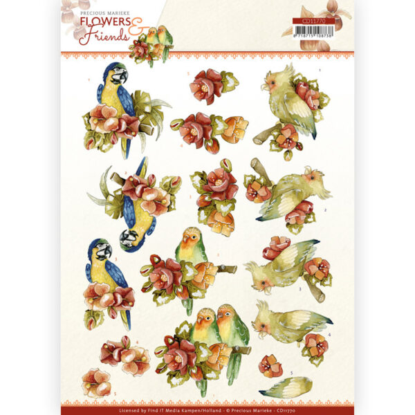 CD11770 3D Cutting Sheet - PM - Flowers and Friends - Flowers on Branch (HJ207)