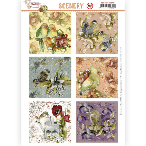 CDS10081 Scenery - PM - Aquarella - Flowers and Friends Square (HJ207)