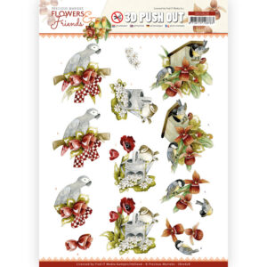 SB10628 3D Push Out - PM - Flowers and Friends - Red Flowers (HJ207)