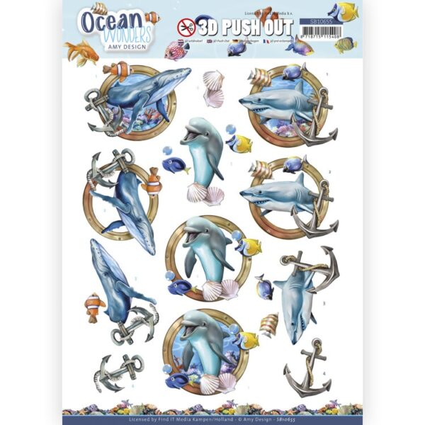 3D Push Out - Amy Design - Ocean Wonders - Shark Amy Design SB10655