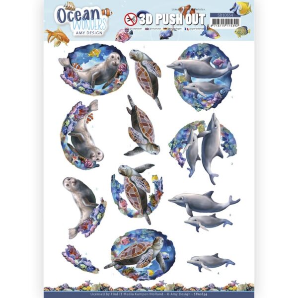 3D Push Out - Amy Design - Ocean Wonders - Sea Turtle Amy Design SB10654