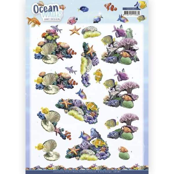 3D Cutting Sheet - Amy Design - Ocean Wonders - Coral Reef Amy Design CD11811
