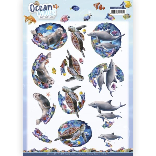 3D Cutting Sheet - Amy Design - Ocean Wonders - Sea Turtle Amy Design CD11808