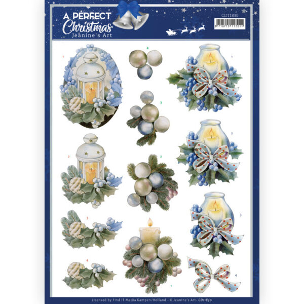 CD11830 3D Cutting Sheet - JA- A Perfect Christmas - Christmas Candles (HJ208)