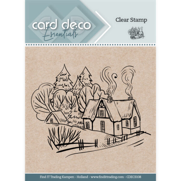 CDECS108 Card Deco Essentials Clear Stamps - Christmas House (HJ208)