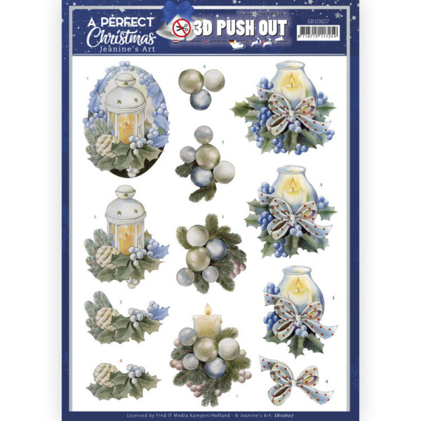 SB10607 3D Push Out - JA- A Perfect Christmas - Christmas Candles (HJ208)