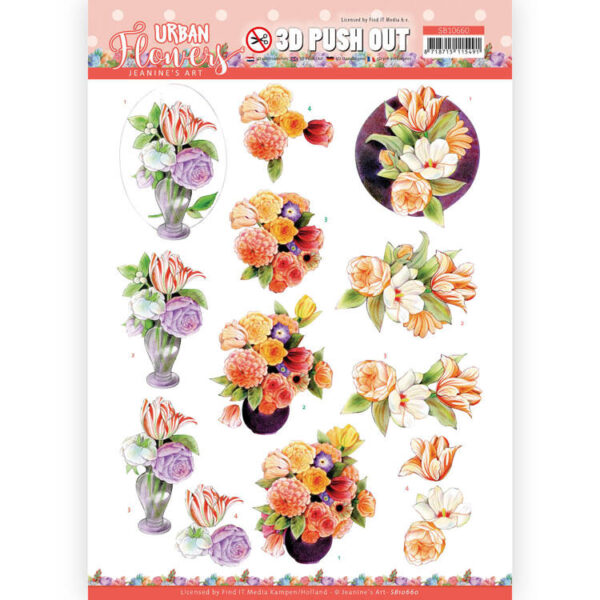 3D Push Out - Jeanine's Art - Urban Flowers - Vase with flowers Jeanine's Art SB10660