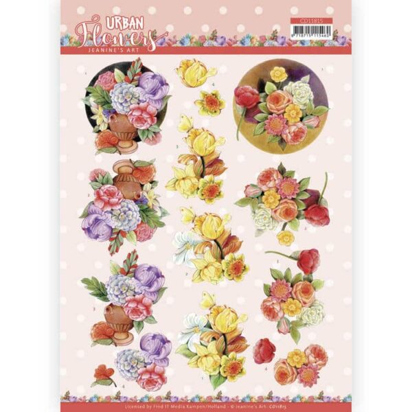 3D Cutting Sheet - Jeanine's Art - Urban Flowers - Floral composition Jeanine's Art CD11815