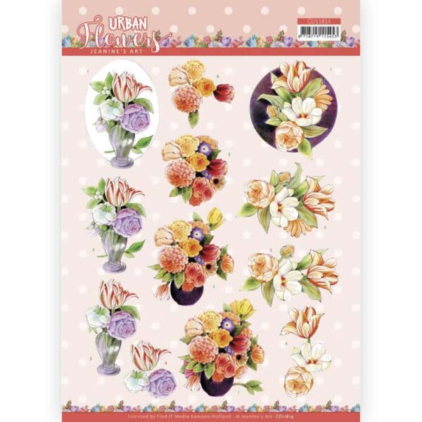 3D Cutting Sheet - Jeanine's Art - Urban Flowers - Vase with flowers Jeanine's Art CD11814