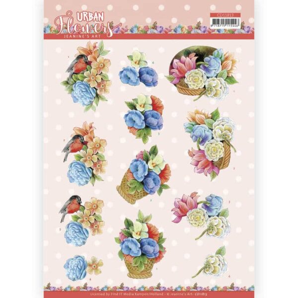 3D Cutting Sheet - Jeanine's Art - Urban Flowers - Basket of flowers Jeanine's Art CD11813
