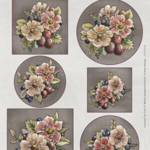 Scenery - Yvonne Creations Aquarella - Dark Pink Flowers CDS10038