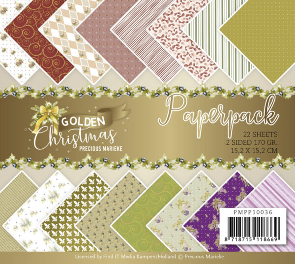 Paperpack - Precious Marieke - Golden Christmas Precious Marieke PMPP10036