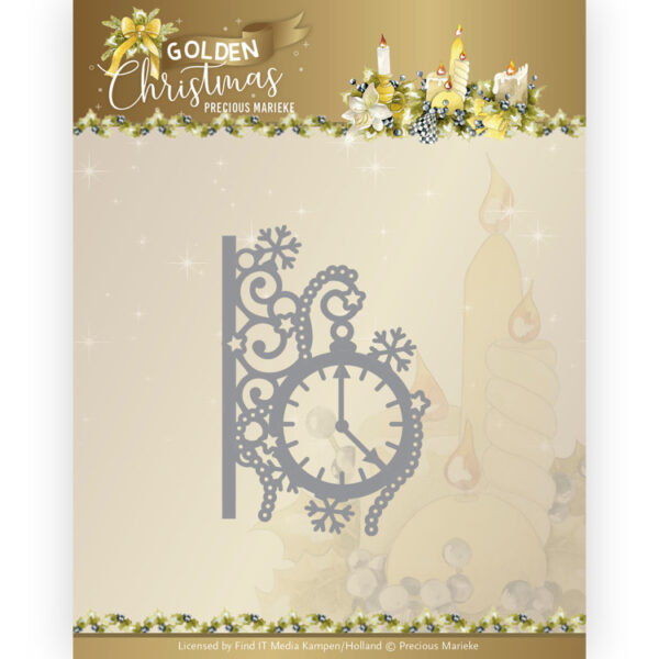 Dies - Precious Marieke - Golden Christmas - Traditional Clock Precious Marieke PM10242