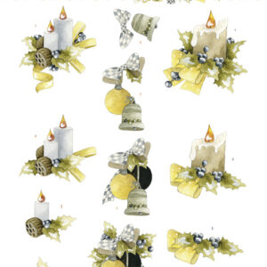3D Push Out - Precious Marieke - Golden Christmas - Christmas Candles Precious Marieke SB10665