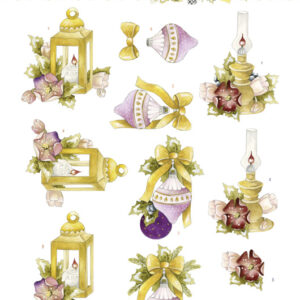 3D Push Out - Precious Marieke - Golden Christmas - Christmas Lantern Precious Marieke SB10664