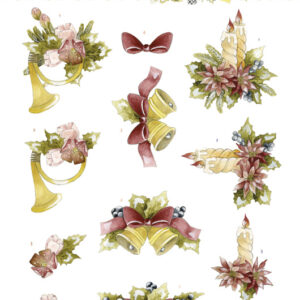 3D Push Out - Precious Marieke - Golden Christmas - Christmas Bells Precious Marieke SB10663