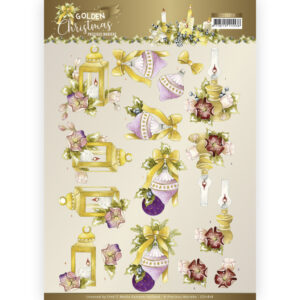 3D Cutting Sheet - Precious Marieke - Golden Christmas - Christmas Lantern Precious Marieke CD11818
