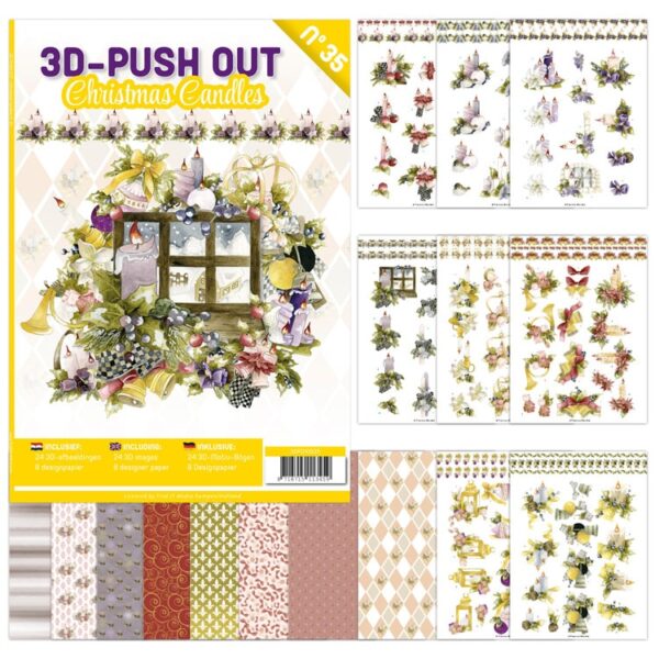 3D Push Out book 35 - Christmas Candles 3DPO10035