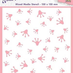 MMS4K-028 Frogs-serie (Get-well) Stencil "Frog-footprints" 150x150mm