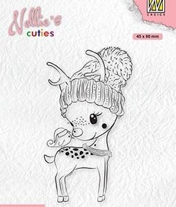 NCCS027 Nellie's Christmas Cuties "Hi there, a Merry Christmas", clear stamps 45x80mm