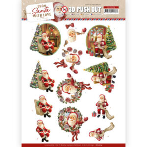 SB10674 3D Push Out - AD - From Santa with Love - Santa (HJ210)