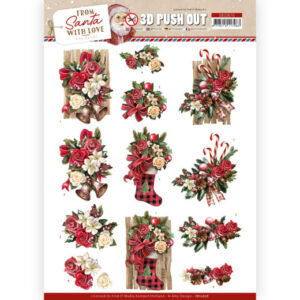 SB10676 3D Push Out - AD - From Santa with Love - Red Bow (HJ210) SB10676