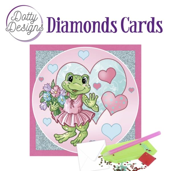 Dotty Designs Diamond Cards - Frog with Flowers Dotty Designs DDDC1097