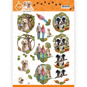 3D Cutting Sheet - Amy Design - Fur Friends - Walking the Dog Amy Design CD11843