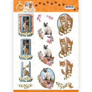 3D Cutting Sheet - Amy Design - Fur Friends - Cat on the Wall Amy Design CD11842